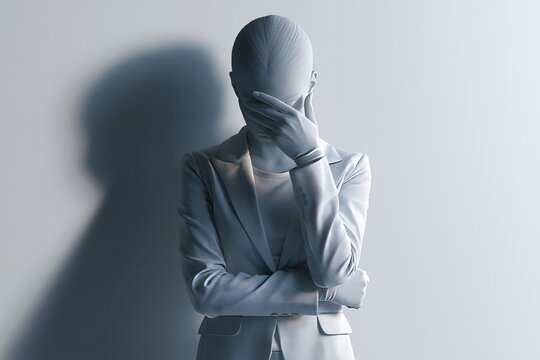 Self doubt, imposter syndrome or personal incompetence, confusion or no confidence to make decision or not good enough thinking concept, self doubt businessman thinking if he can or cannot make it.