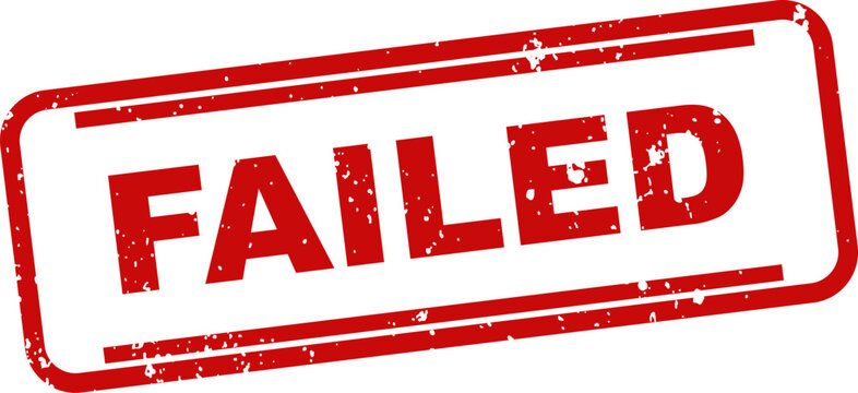 Red rubber stamp with the word 'failed' isolated on a white background business concept