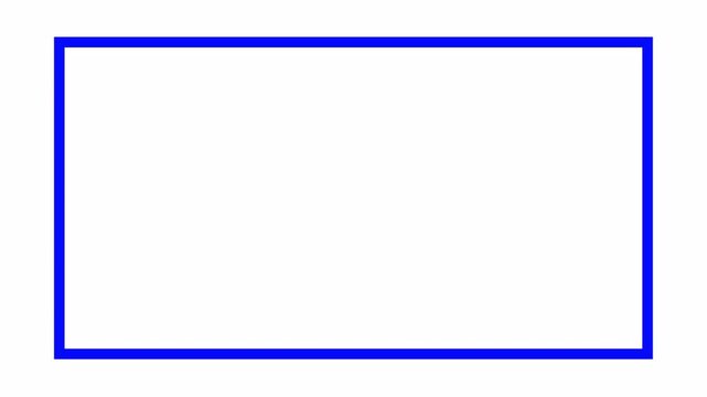 animated flat outline rectangle shape animation in 4K animation line drawing style motion graphic with alpha channel on transparent background flat outline rectangle shape animation