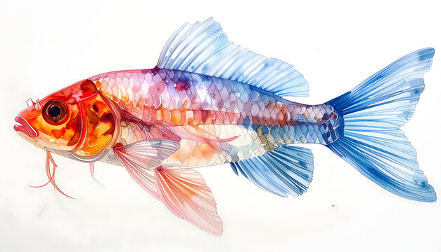 Glassfish and transparent species displaying delicate internal structures in an ethereal soft professional biological aquatic transparent watercolor painting atmosphere generative AI