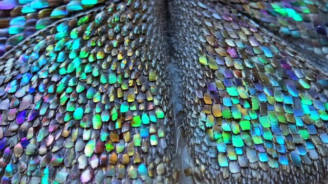 Ultra Detailed Macro Butterfly Wing Scales Microscopic Iridescent
