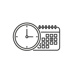 Fototapeta premium Bold clock and calendar icon for scheduling.
