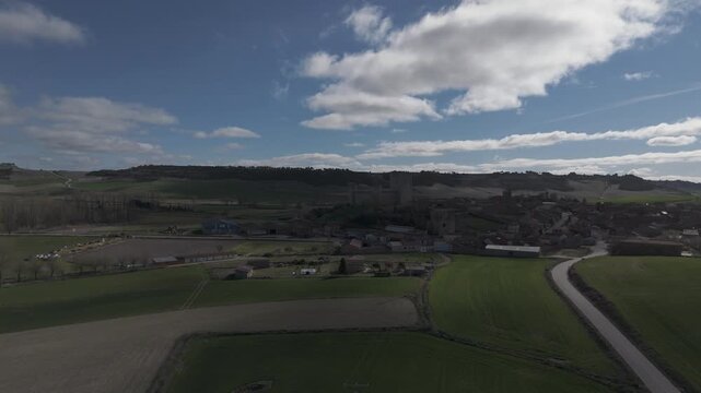 Torrelobaton, a village in the province of Valladolid, Spain, as seen from a drone