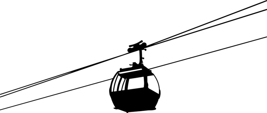 Cable Car, Gondola Lift, Transportation Icon, Travel Vector