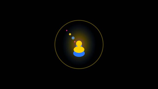Animated team icons representing unity and collaboration