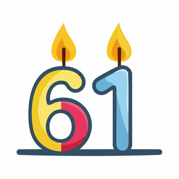 Birthday Candles Number 61