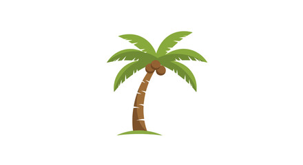 Palm tree with green leaves standing. © Sari