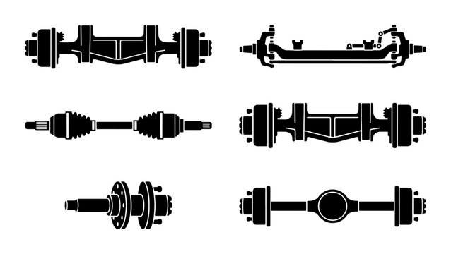 Automotive Axle Systems, Vehicle Drive Shafts, Car Parts Collection, Mechanical Engineering Components