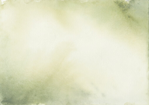Hand Painted Misty Sage Green Abstract Watercolor Background with Soft Centripetal Wash