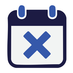Fototapeta premium Calendar icon with a blue X mark