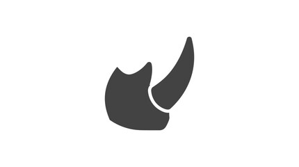 Black Rhino Horn Silhouette Graphic Icon. © Ahmad