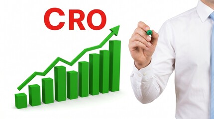 Fototapeta premium Conversion Rate Optimization, Business Growth Chart, Green Graph, Marketing Strategy