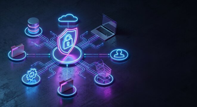 Concept of zero trust architecture and corporate data protection for digital trust in modern business