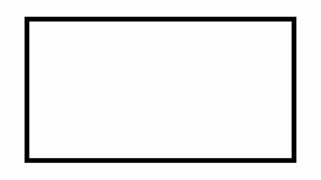 animated flat outline rectangle shape animation in 4K animation line drawing style motion graphic with alpha channel on transparent background flat outline rectangle shape animation