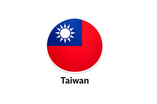 Taiwan flag symbol national emblem red and blue colors white sun logo on blue background circle shape republic of china icon
