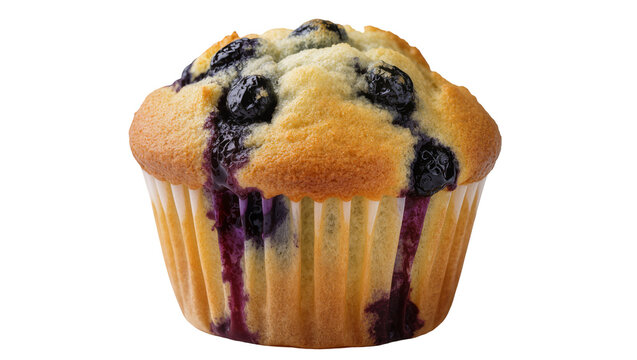 Blueberry muffin with streusel topping and jam streaks