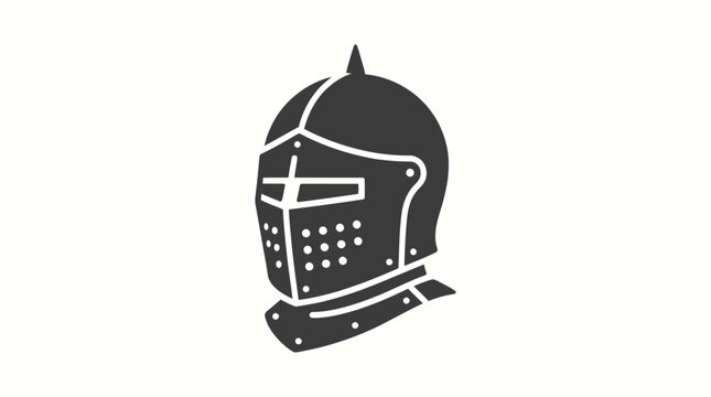 Medieval Knight Armor Helmet Illustration.
