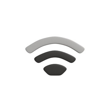Stylish 3D icon depicting a strong wireless internet signal, symbolizing digital connectivity and network access for various technology and communication applications