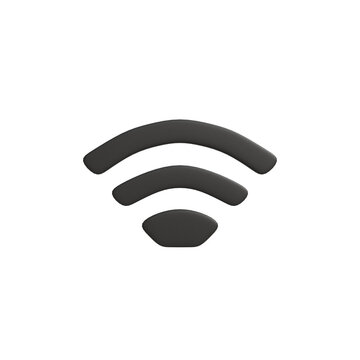 Wi-Fi signal strength indicator icon representing wireless connectivity and internet access on a white background, 3D rendering