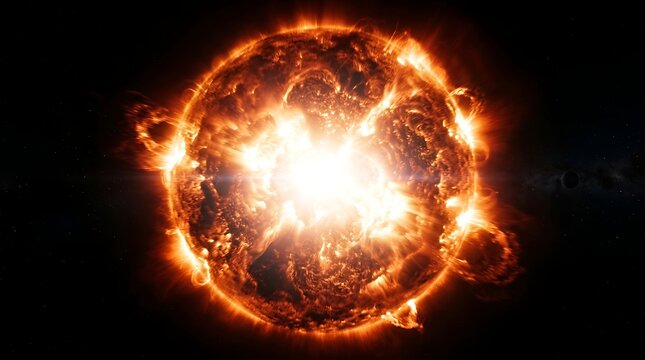 Fiery Solar Explosion with Intense Light and Plasma Eruption in Space