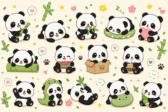 Cute Baby Panda Character Bundle