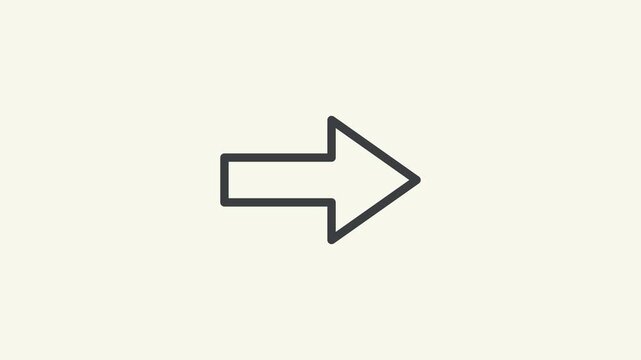 Arrow pointing right animation icon. direction symbol indicating go or next page.
