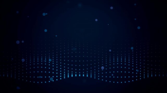 digital wave data visualization in dark blue abstract background