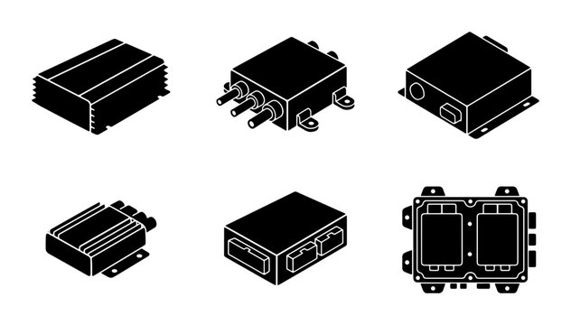 Electronic Device Icons, Technology Components, Circuitry Modules, Digital Hardware Set