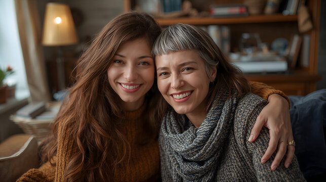 Women celebrating lifetime partnership showing happy togetherness with committed expressions and shared life details creating lasting professional love generative AI