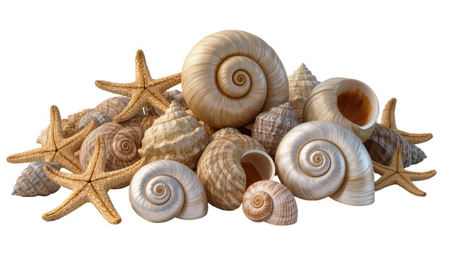 Assorted Seashells and Starfish Collection