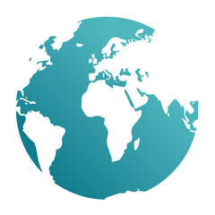 Fototapeta premium Earth globe icon with continents and gradient