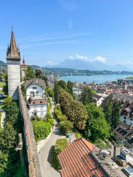 Lucerne Skyline from Musegg Wall