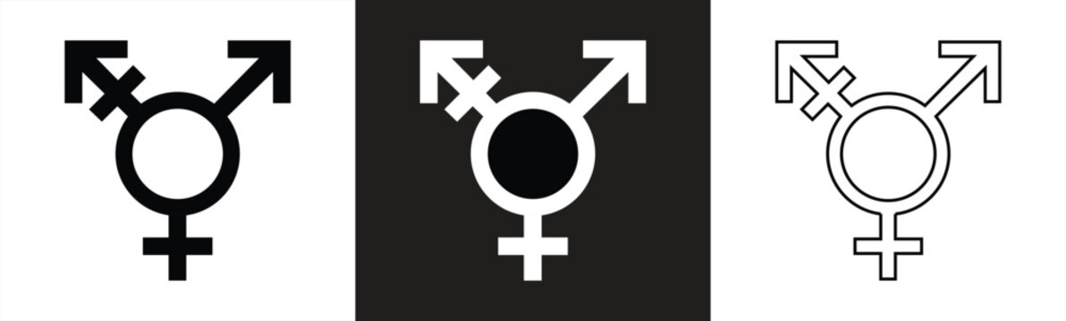 Transgender / trans or gender dysphoria symbol flat vector icon for apps and websites