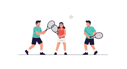 Fototapeta premium People Playing Tennis Together.