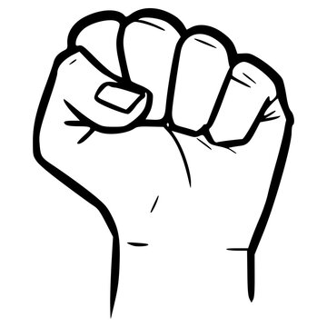 doodle fist punch hand illustration hand drawn outline vector