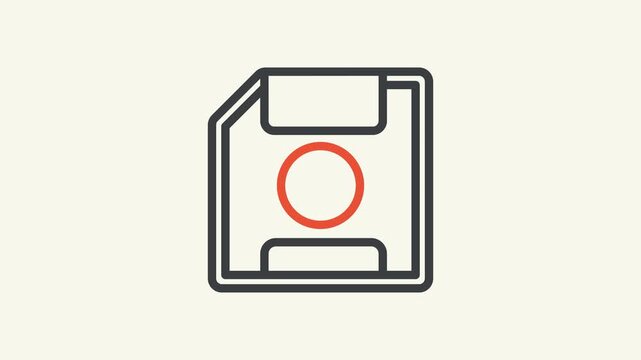 Floppy Disc Animation icon,  ideal for modern user interface design, digital data storage concepts, and web application development