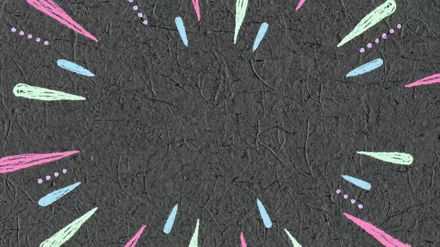 Hand Drawn Radial Lines Paper Background - black
