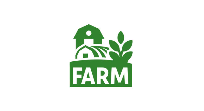 Green farm logo with barn.
