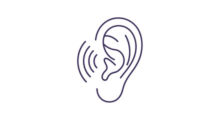 Hearing Ear with Sound Waves. © Andre