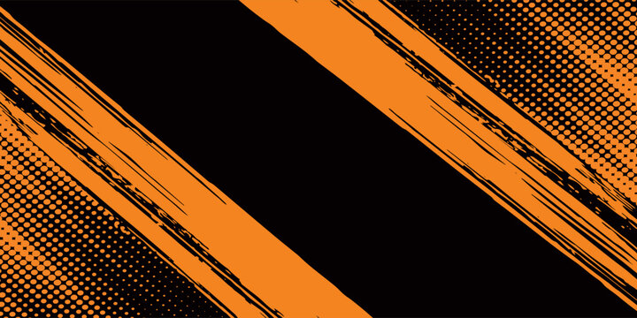 orange black brush Car sticker wrap pattern banner abstract sporty lines black orange color combination grunge brush modern pattern racing motorsport design.vector illustration. eps 10