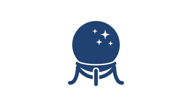 Crystal Ball with Stand and Stars.