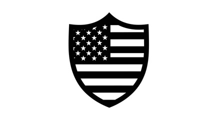American flag shield symbol patriotic emblem protection concept national pride icon usa security logo black and white © Asim