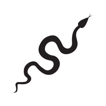 snake icon vector flat illustration
