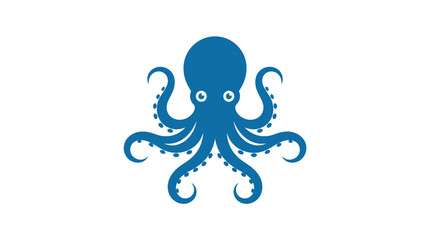 Blue octopus with curled tentacles. © Kamil