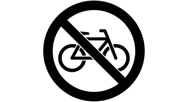 No bicycle allowed traffic sign symbol.