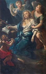 Fototapeten Jesus Christus BERGAMO, ITALY - MARCH 18, 2026: The detail of painting Apparition of Jesus to Mary Magdalen in the church Chiesa di Santo Spirito by unknown artist of 17. cent.   © Renáta Sedmáková
