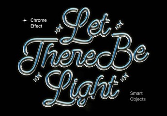 Metallic Text Effect – Chrome Typography for Logo, Poster & Branding (PSD)