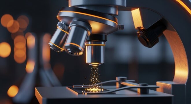 Advanced microscope illuminates tiny particles in scientific research laboratory
