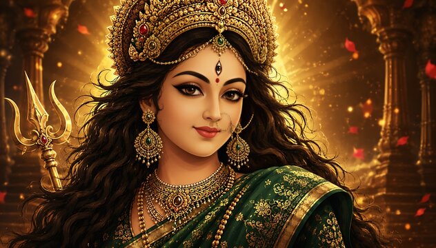 Godess Durga on Maha Navratri, Navadurga, Durga Puja, Sharad Navratri, Jyeshtha Shukla Ashtami/Masik Durga Ashtami, Mahanavami, Vijayadashami, Dussehra, Durga/Mahakali/Jagadamba, Bhavani
