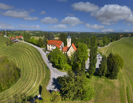 Landscape with vineyards around the village of Jeruzalem, Ljutomer - Jeruzalem is a small settlement in the eastern part of the Slovene Hills (Slovenske gorice) in northeastern Slovenia.